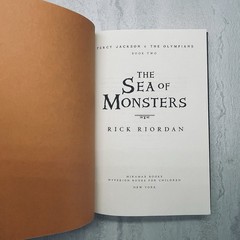 The Sea of Monsters Rick Riordan 1st Edition 4th Print Hardcover Percy Jackson
