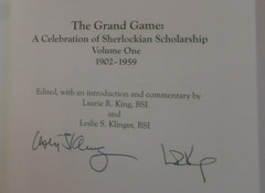 The Grand Game: A Celebration of Sherlockian Scholarship Volume 1 – SIGNED
