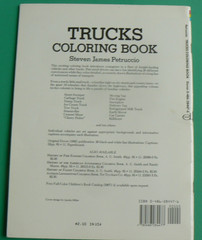 TRUCKS Coloring Book, Steven Petruccio, Dover 1995 BRAND NEW! 32-pages