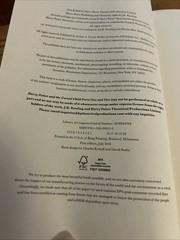 First Edition HARRY POTTER AND THE CURSED CHILD Hardcover 1st Printing SCRIPT