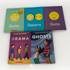 Raina Telgemeier: Smile Drama Sisters Ghosts Guts Graphic Novels Paperback Kids