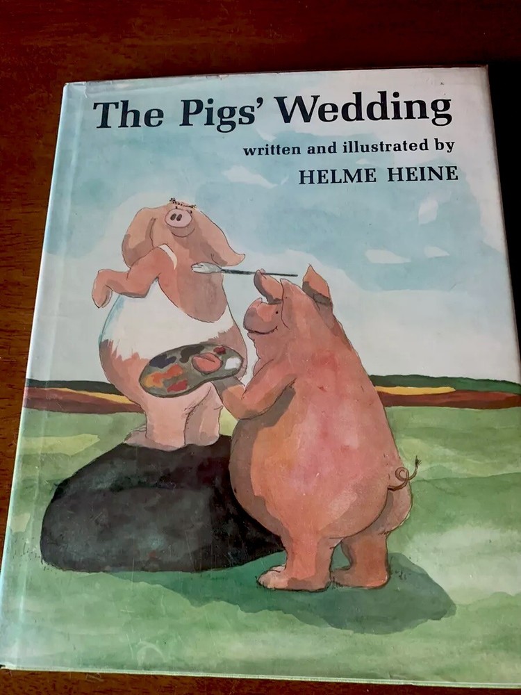 The Pigs’ Wedding:Helme Heine,1979,1st American Edition,HCDJ,Beautiful Book
