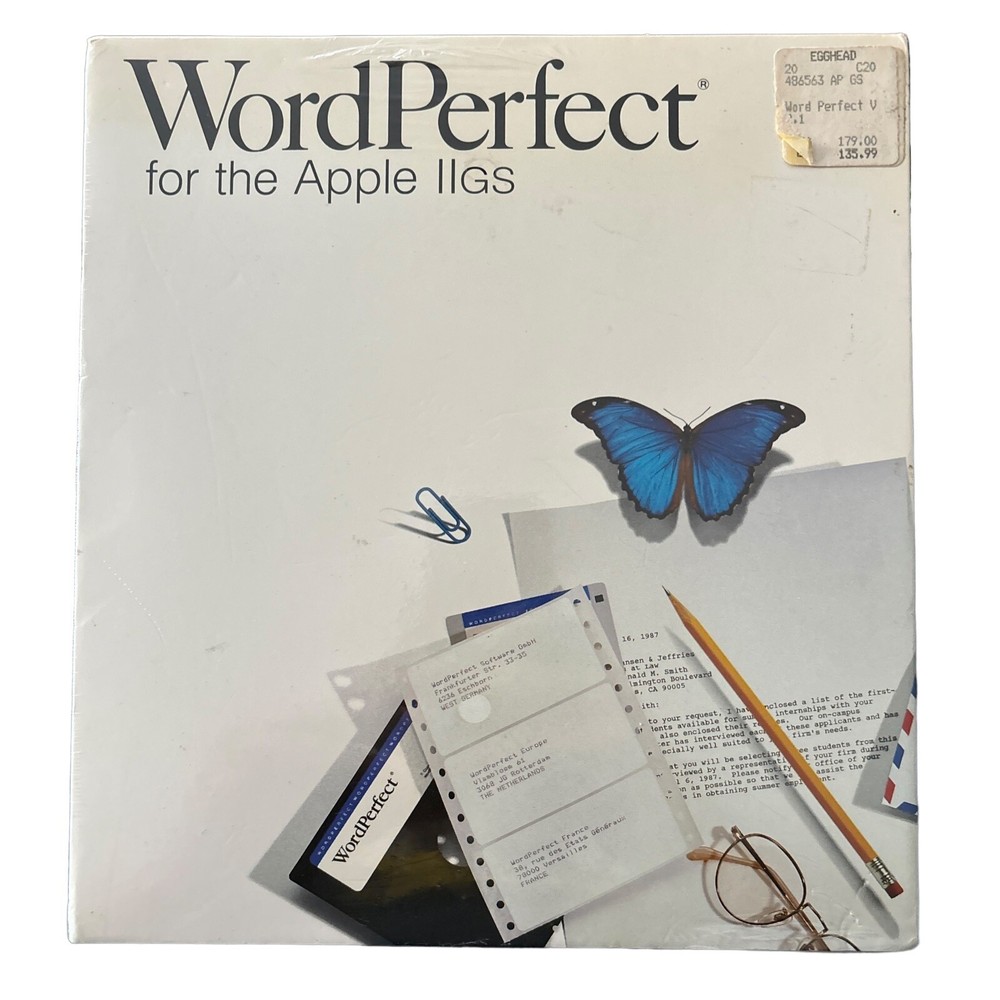WordPerfect For The Apple IIGS On 3.5 in Floppy Disk ​NEW & SEALED Version 2.1