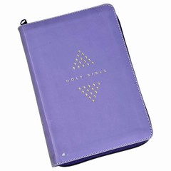 NLT New Living Translation Diamond Lavender Leatherlike Zippered Bible w/ Index