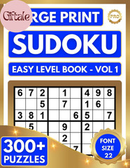 Easy Large Print Sudoku Puzzle Book 300+ Easy Puzzles 22pt 4 Per Page