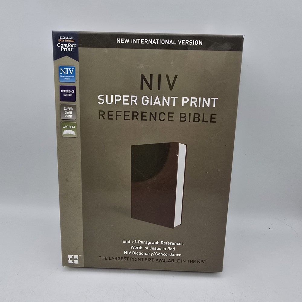 NIV Reference Bible Super Giant Print Zondervan Chocolate LeatherSoft EUC