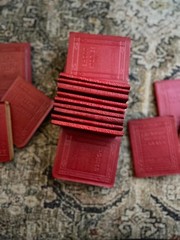 Antique Red Little Leather Library Books | Bibliophile | Book Lovers | Literary