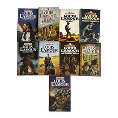Set of 55 Louis Lamour Paperback Mixed Titles, Various Conditions, All Readable