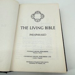 Tyndale The Living Bible Paraphrased Black Faux Leather 1973 Vintage