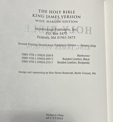 Holy Bible : King James Version Black Bonded Leather, Wide Margin by Hendrickson