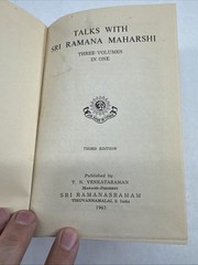 talks with sri ramana maharshi Vol. 1-3 Third Edition 1963 Hardcover