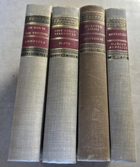 Classics Club Books. Lot of 4. Plato, Montaigne, Marcus Aurelius, Aristotle.