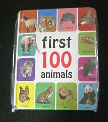 Baby Book First 100 Animals Hardcover Toddler Hard Pages Mini Size 6in NEW