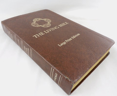 The Living Bible Large Print Brown Bonded Leather Red Letter Tyndale Pub 1984