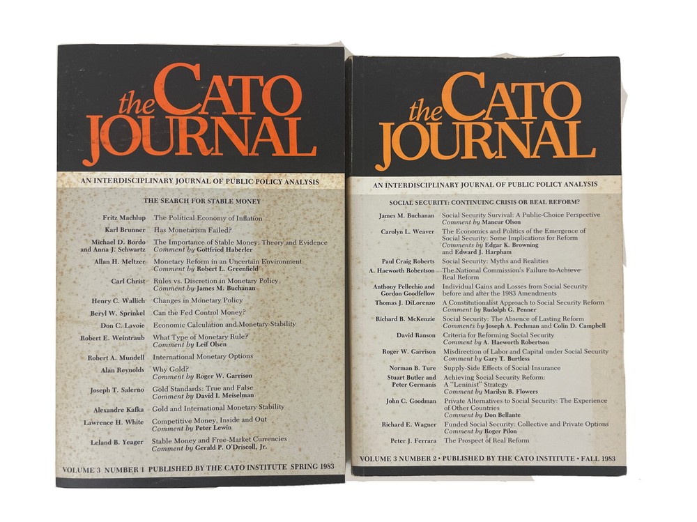 The Cato Journal Spring Fall 1983 Lot 2 Books Vtg Public Policy Analysis
