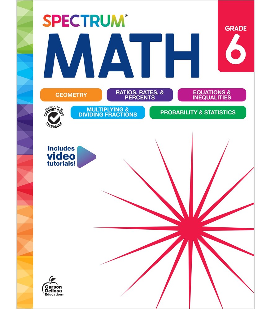 Spectrum Math Workbook Grade 6 (192 pages)