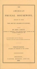American Frugal Housewife, USA, Cooking in America, Hardback