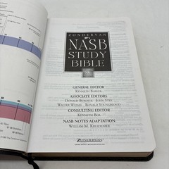 1999 Zondervan NASB STUDY BIBLE Black Bonded Leather D Red Letter USA
