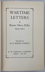 Wartime Letters of Rainer Maria Rilke 1914-1921, 1940, 1st Ed. 1st Printing HCDJ