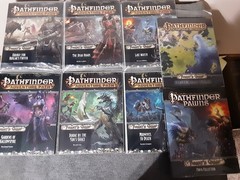 Paizo: Tyrant’s Grasp Pathfinder Adventure Path 6 Modules + Pawns+Map Folio – NM