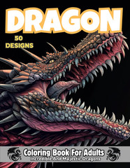 Dragon Coloring Book For Adults: Incredible And Majestic Dragons: 50 Images With