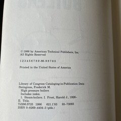 High Pressure Boilers by Frederick Steingress & Harold Frost w/ Instructor Guide