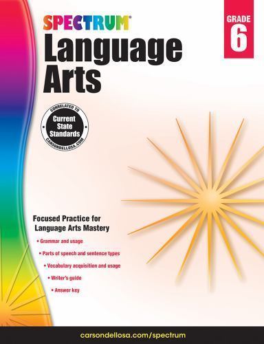 Spectrum Language Arts Grade 6, Ages 11 to 12, Grade 6 Language Arts, Vocabula..