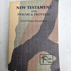 Holy Bible NIV NT Psalms Good News Camo Military Mini 2 Books Vintage Pocket