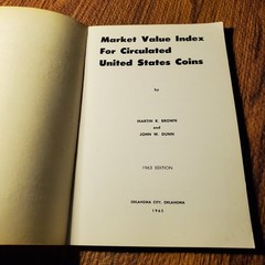 Market Value Index for Circulated U.S. Coins Brown Dunn 1963 Edition