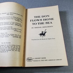 Don Flows Home to the Sea Sholokhov 1960 First Printing Signet Book Russian Epic