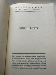 Cousin Bette by Honore de Balzac, Introduction by Floyd Zulli Jr.