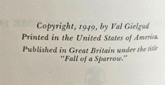 Stalking-Horse by Val Gielgud, 1950 William Morrow & Co.
