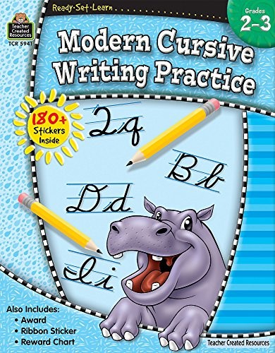 READY-SET-LEARN: MODERN CURSIVE WRITING PRACTICE GRD 2-3 By Teacher Created NEW