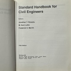 Standard Handbook for Civil Engineers by Frederick Merritt Fifth Edition HC 2004