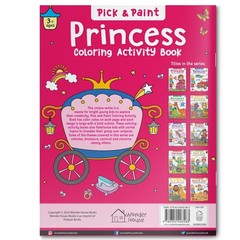 Pick and Paint Coloring Activity Book For Kids: Princess White