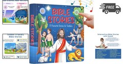 Christian Bible Stories Book for Toddlers 13 Stories and Prayers Musical Toy