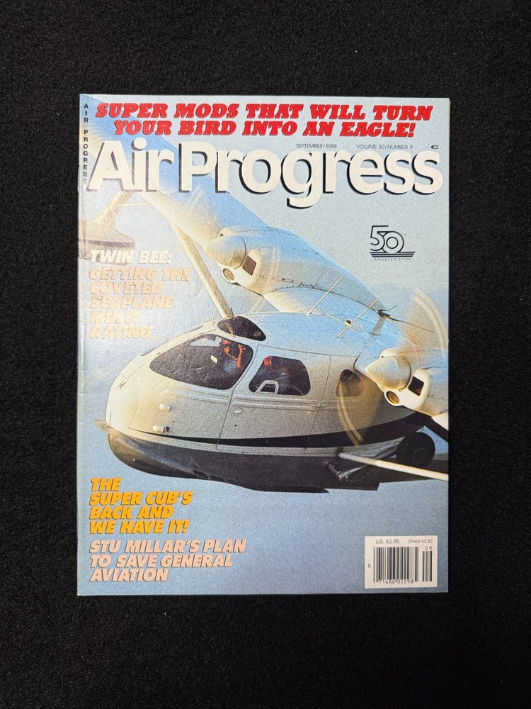 Air Progress Aviation Magazine September 1988 Twin Bee Super Cub Seaplanes