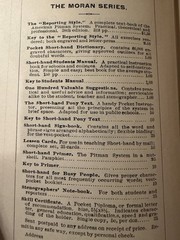 Vintage 1889 Reporting Style of Short-Hand by Moran Antique Hardback Book