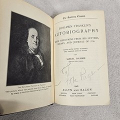Autobiography Of Benjamin Franklin & Other Papers Set Of 2 Vintage Hardcover