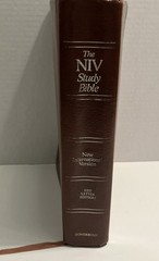 VTG NIV Study Bible Red Letter Zondervan 1985 Bonded Leather Meticulously Tabbed