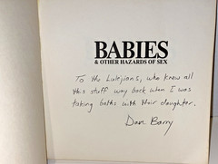 Signed Dave Barry Babies & Other Hazards 1984 Collection Of Humor Essays Comedy