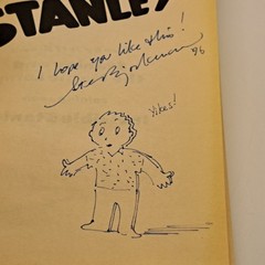 Flat Stanley SIGNED ILLUSTRATION Steve Bjorkman Trophy Chapter Book Jeff Brown
