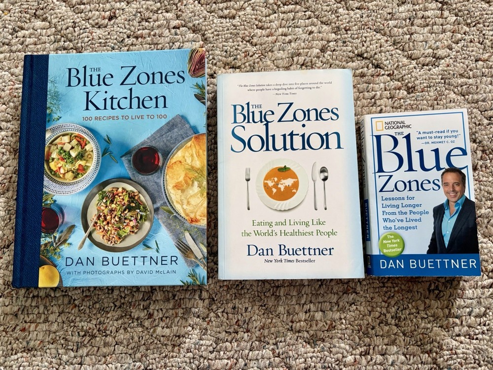 The Blue Zones Series by Dan Buettner, National Geographic, 3 Book Set