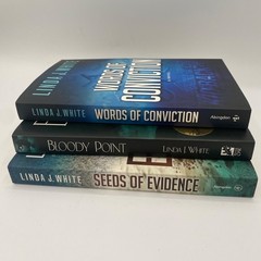 Lot of SIGNED books by Linda J. White – Seeds of Evidence, Bloody Point + 1, PB