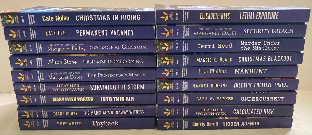 Love Inspired Suspense Books Lot (18 Books) (2015) Like NEW – FREE SHIPPING