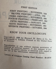 „Know Your Oscilloscope” by Paul C. Smith 154 pages 1964 Photofact Paperback