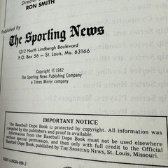 The Sporting News Official Baseball Dope Book 1982 Paperback 432 Pages