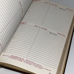 Vtg 1958 Brown Executive Record and Travel Guide Monticello BOOK See Pics/169j
