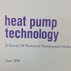 Vintage 1978 Book. Heat Pump Technology. Prepared For US Dept Of Energy