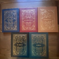 Easton Press Lot of 5 Art Books Rembrandt Michelangelo El Greco Rubens Da Vinci